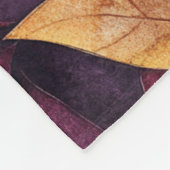 Couverture Polaire Feuilles Or Pourpre Bourgogne (Coin)
