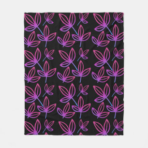 Couverture Polaire Feuilles roses élégants modernes
