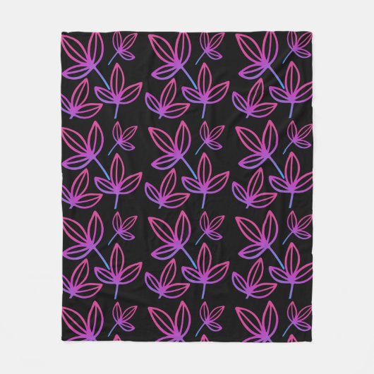 Couverture Polaire Feuilles roses élégants modernes (Devant)