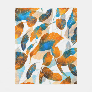 Couverture Polaire Feuilles Silhouette : aquarelle, PA sans fil numér