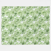 Couverture Polaire Feuilles Tropical Green Palm (Devant (Horizontal))