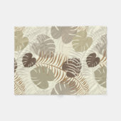 Couverture Polaire Feuilles tropicales Beige, Brown Élégant Botanique (Devant (Horizontal))