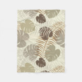 Couverture Polaire Feuilles tropicales Beige, Brown Élégant Botanique (Devant)
