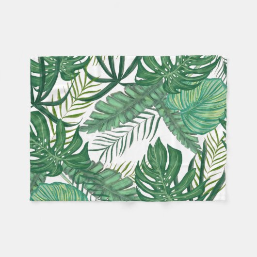 Couverture Polaire Feuilles tropicaux (Devant (Horizontal))