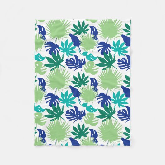Couverture Polaire Feuilles tropicaux (Devant)