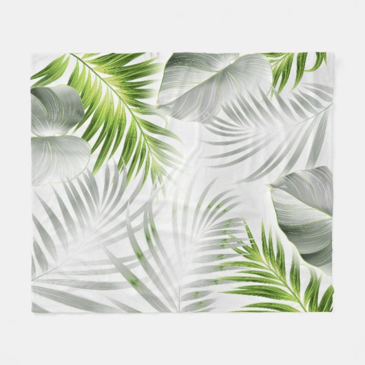 Couverture Polaire Feuilles tropicaux 1 (Devant (Horizontal))