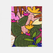 Couverture Polaire feuilles tropicaux Abstraits et fleurs (Devant)