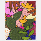 Couverture Polaire feuilles tropicaux Abstraits et fleurs (Devant)