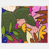 Couverture Polaire feuilles tropicaux Abstraits et fleurs (Devant (Horizontal))
