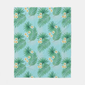 Couverture Polaire Feuilles tropicaux et fleurs (Devant)