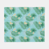 Couverture Polaire Feuilles tropicaux et fleurs (Devant (Horizontal))