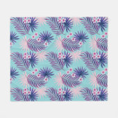 Couverture Polaire Feuilles tropicaux et fleurs 2 (Devant (Horizontal))