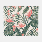 Couverture Polaire Feuilles tropicaux, papier peint joyeux sur la pla (Devant (Horizontal))