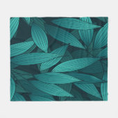 Couverture Polaire Feuilles tropicaux rayonnants (Devant (Horizontal))
