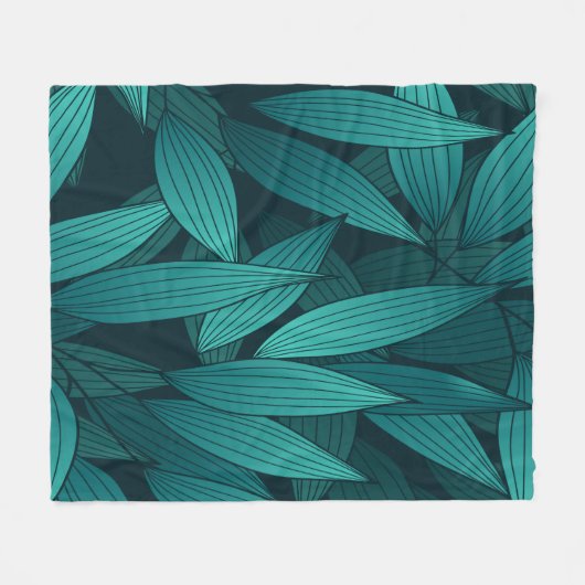 Couverture Polaire Feuilles tropicaux rayonnants (Devant (Horizontal))