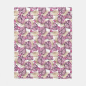 Couverture Polaire Feuilles tropicaux rose (Devant)