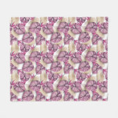 Couverture Polaire Feuilles tropicaux rose (Devant (Horizontal))