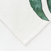 Couverture Polaire Feuilles tropicaux verts, motif aquarelle (Coin)