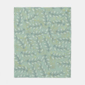 Couverture Polaire Feuilles vert et or (Devant)