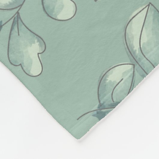 Couverture Polaire Feuilles vert et or (Coin)