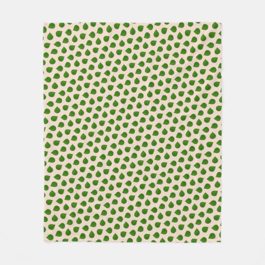Couverture Polaire Feuilles verts Jade Tree sur le beige (Devant)