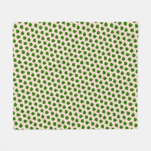 Couverture Polaire Feuilles verts Jade Tree sur le beige (Devant (Horizontal))