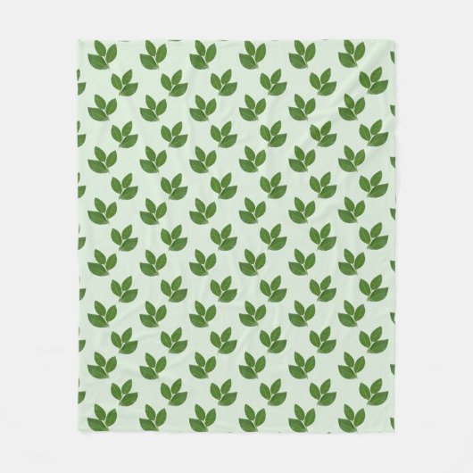 Couverture Polaire Feuilles verts modernes (Devant)