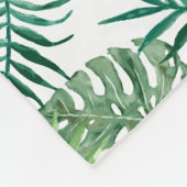 Couverture Polaire Feuilles verts tropicaux (Coin)