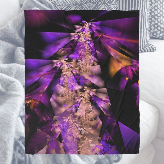 Couverture Polaire Feuilles violets