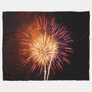 Couverture Polaire Feux d'artifice Rouges, Blancs et Bleus I Patrioti