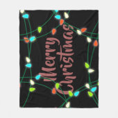 Couverture Polaire Feux de Noël Joyeux Noël (Devant)