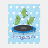 Couverture Polaire Fèves mignonnes saut trampoline dessin animé illus (Devant)