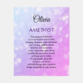 Couverture Polaire Février Birthstone Amethyst design Fleece Blanche (Devant)