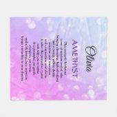 Couverture Polaire Février Birthstone Amethyst design Fleece Blanche (Devant (Horizontal))