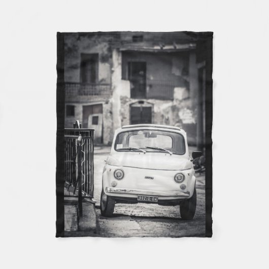 Couverture Polaire Fiat 500, Italie, voiture vintage couvrante (Devant)