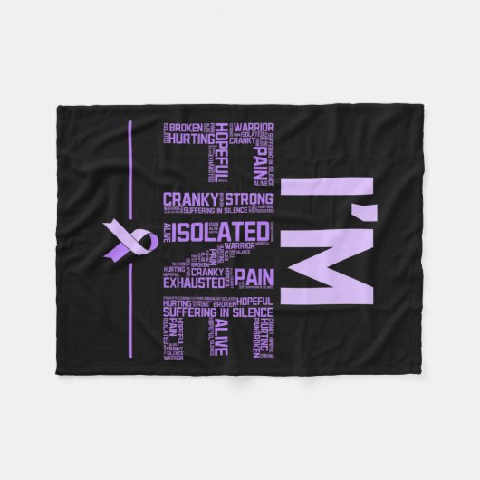 Couverture Polaire Fibromyalgie fine guerrier Fibro Sensibilisation V (Devant (Horizontal))