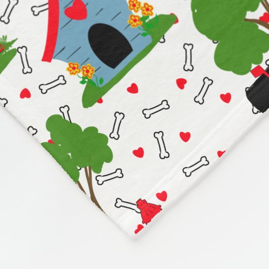 Couverture Polaire Fido Dog House Coeurs Bones (Coin)