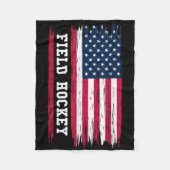 Couverture Polaire Field Hockey Usa American Flag Hockey Player Sport (Devant)
