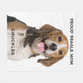 Couverture Polaire Fier Beagle Maman Personnalisé Animaux de compagni (Devant (Horizontal))