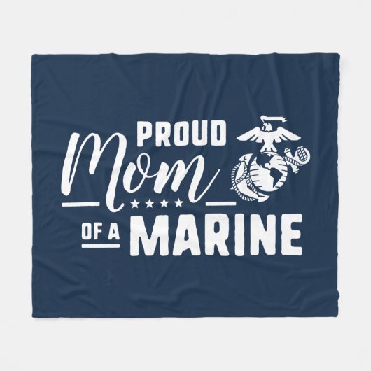 Couverture Polaire Fier maman d'une Marine (Devant (Horizontal))