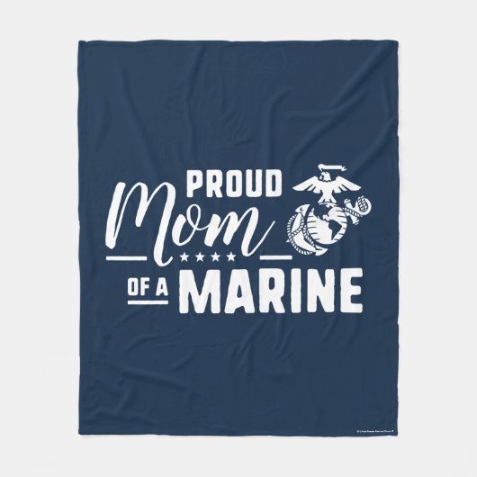 Couverture Polaire Fier maman d'une Marine - Blanc (Devant)