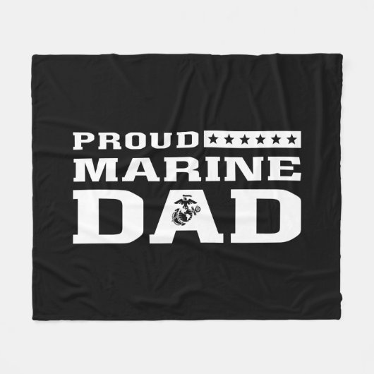 Couverture Polaire Fier Marine Papa (Devant (Horizontal))