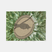 Couverture Polaire Fier Oiseau Nerd Silhouette Vert Brown Birding (Devant (Horizontal))