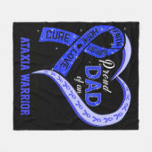 Couverture Polaire Fier Papa D'Un Guerrier Ataxia Bleu Ribbon Matchin (Devant (Horizontal))