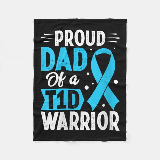 Couverture Polaire Fier papa Fier T1d Warrior V-cou (Devant)