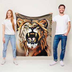 Couverture Polaire Fierce Majestic Lion - Roi Des Bêtes
