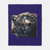 Couverture Polaire Fierce Wolf – Symbol of Strength and Freedom (Devant)