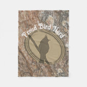 Couverture Polaire Fière Oiseau Nerd Silhouette Rustique Brown Birdin (Devant)