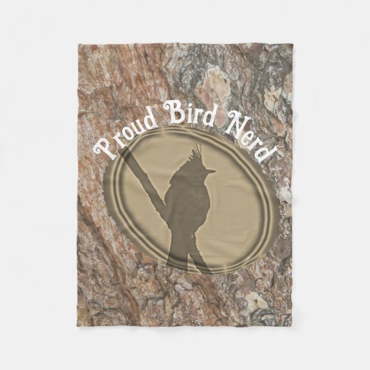Couverture Polaire Fière Oiseau Nerd Silhouette Rustique Brown Birdin (Devant)