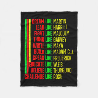 Couverture Polaire Fierté de l'histoire noire Martin Afro Noir Africa